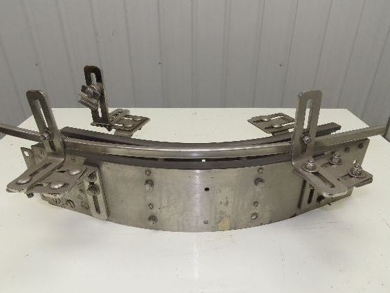 Arrowhead 3.25" Tabletop Belt Stainless Bottle Conveyor 45° Curve 26"L x 5-5/8"H