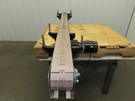 4.5"x 7' 6" Tabletop Belt Stainless Bottle Conveyor 90VDC End Drive