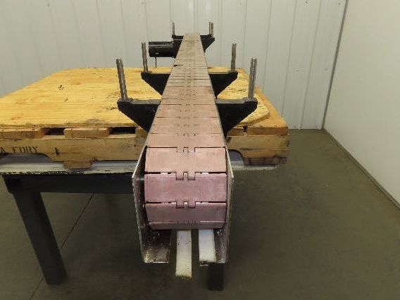 4.5"x 7' 6" Tabletop Belt Stainless Bottle Conveyor 90VDC End Drive