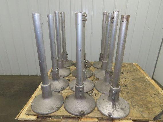 Aluminum Pedestal Base Round Pipe Conveyor Leg Stand Adj Height 26"-30"