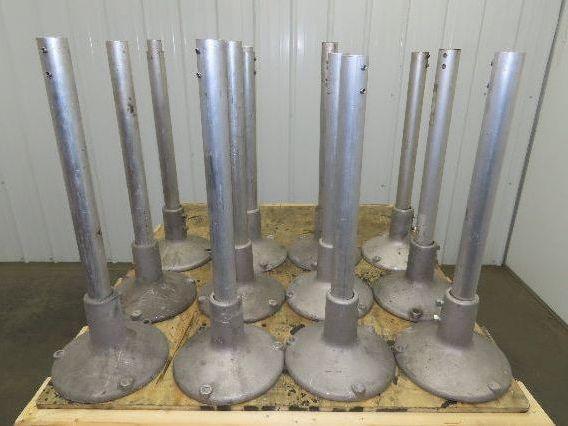Aluminum Pedestal Base Round Pipe Conveyor Leg Stand Adj Height 26"-30"