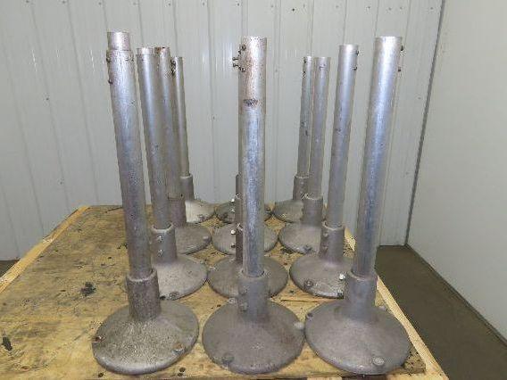 Aluminum Pedestal Base Round Pipe Conveyor Leg Stand Adj Height 26"-30"
