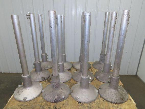Aluminum Pedestal Base Round Pipe Conveyor Leg Stand Adj Height 26"-30"