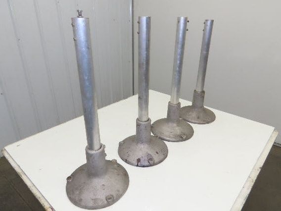 Aluminum Pedestal Base Round Pipe Conveyor Leg Stand Adj Height 24"-28" Set of 4