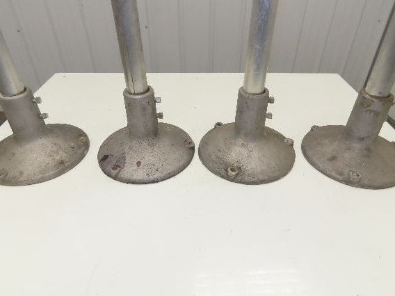 Aluminum Pedestal Base Round Pipe Conveyor Leg Stand Adj Height 24"-28" Set of 4
