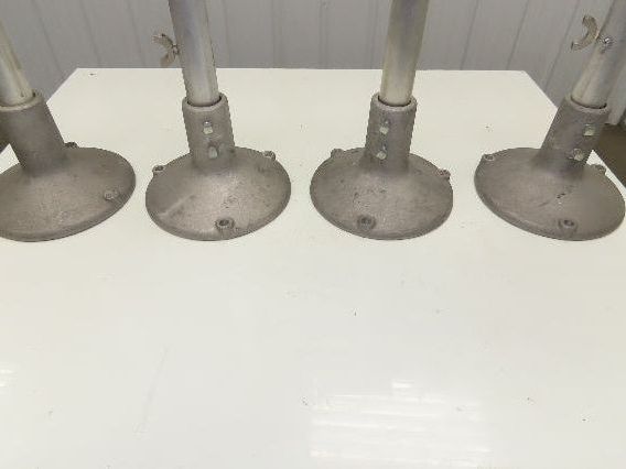 8" Tabletop Conveyor Aluminum Pedestal Round Pipe Leg Stand 28"-32"H Set of 4