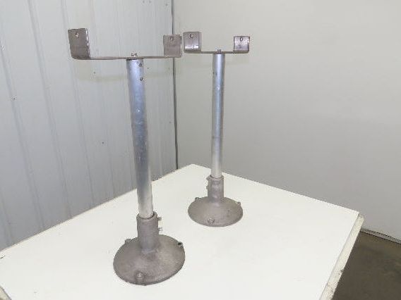 12.5" Tabletop Conveyor Aluminum Pedestal Round Pipe Leg Stand 27"-31"H Set of 2