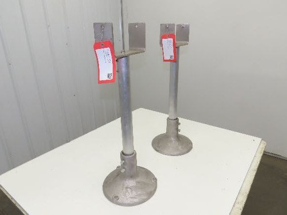 7" Tabletop Conveyor Aluminum Pedestal Round Pipe Leg Stand 24"-28"H Set of 2