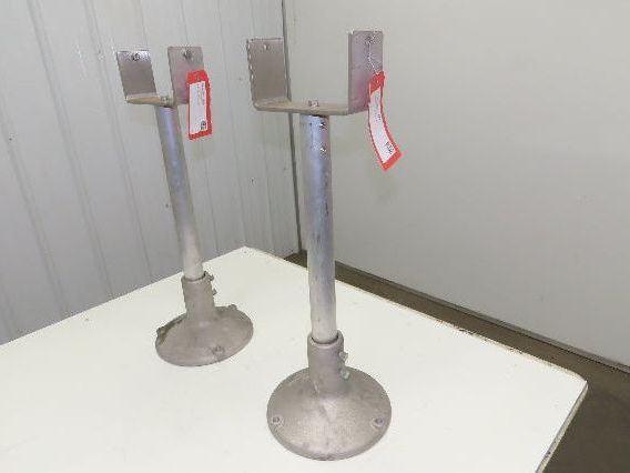 7" Tabletop Conveyor Aluminum Pedestal Round Pipe Leg Stand 24"-28"H Set of 2