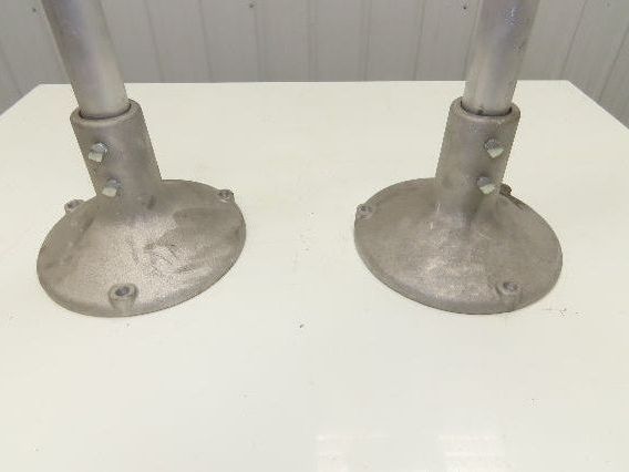 7" Tabletop Conveyor Aluminum Pedestal Round Pipe Leg Stand 24"-28"H Set of 2
