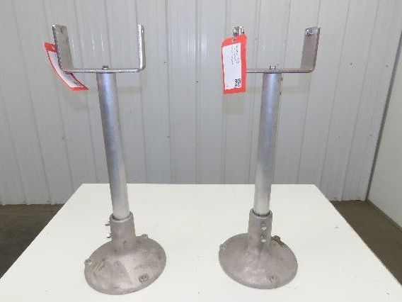 7" Tabletop Conveyor Aluminum Pedestal Round Pipe Leg Stand 24"-28"H Set of 2