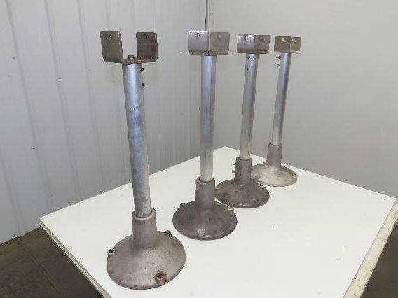 3.75" Tabletop Conveyor Aluminum Pedestal Round Pipe Leg Stand 25"-29"H Set of 4