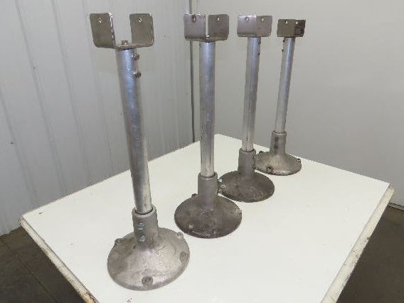 3.75" Tabletop Conveyor Aluminum Pedestal Round Pipe Leg Stand 25"-29"H Set of 4