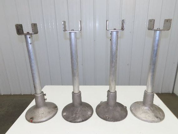3.75" Tabletop Conveyor Aluminum Pedestal Round Pipe Leg Stand 25"-29"H Set of 4
