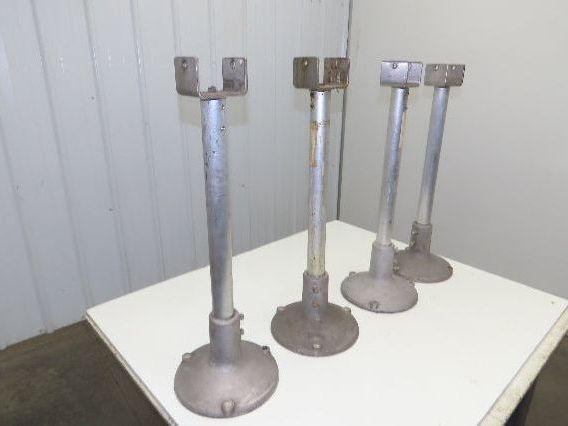 3.75" Tabletop Conveyor Aluminum Pedestal Round Pipe Leg Stand 27"-31"H Set of 4
