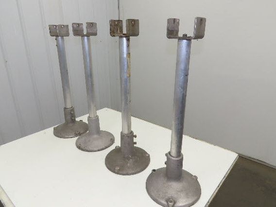 3.75" Tabletop Conveyor Aluminum Pedestal Round Pipe Leg Stand 27"-31"H Set of 4