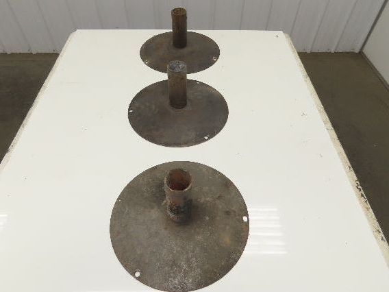 14" Steel Pedestal Base Round Pipe Conveyor Leg Stand Adj Height Lot of 3