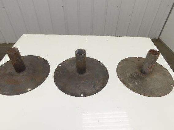 14" Steel Pedestal Base Round Pipe Conveyor Leg Stand Adj Height Lot of 3