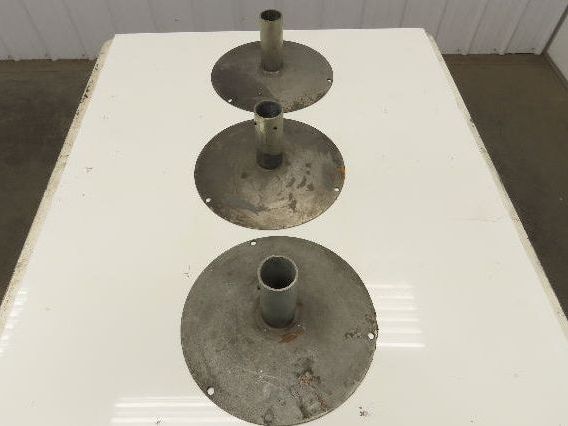 14" Steel Pedestal Base Round Pipe Conveyor Leg Stand Adj Height Lot of 3