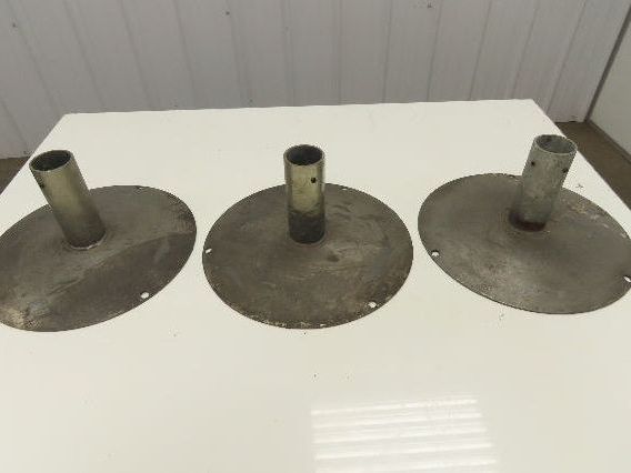 14" Steel Pedestal Base Round Pipe Conveyor Leg Stand Adj Height Lot of 3