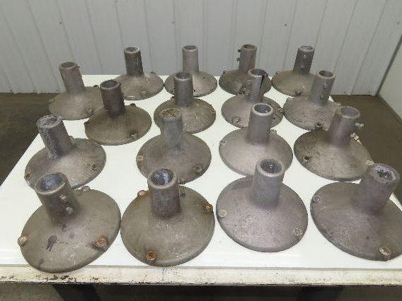 10" Cast Aluminum Pedestal Base Round Pipe Conveyor Leg Stand Adj Height