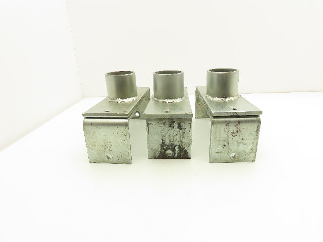 7.25-8.5" Tabletop Bottle Conveyor Leg Stand Mounting Bracket 2" Pipe Lot of 3