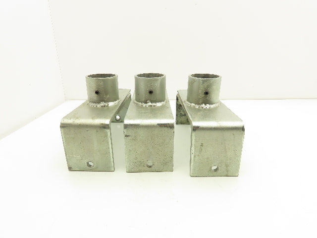 7.25-8.5" Tabletop Bottle Conveyor Leg Stand Mounting Bracket 2" Pipe Lot of 3