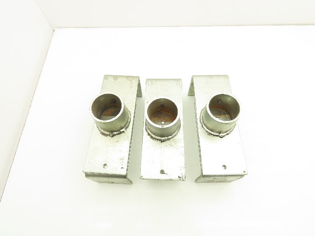 7.25-8.5" Tabletop Bottle Conveyor Leg Stand Mounting Bracket 2" Pipe Lot of 3