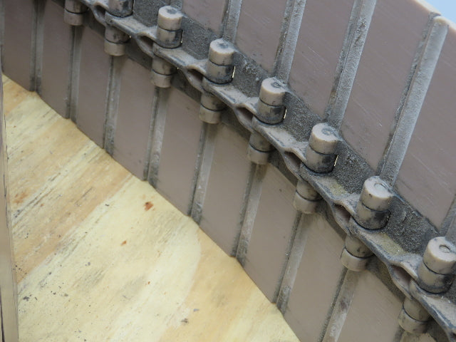 UNI 820 7.5" SlatTop Plastic Tabletop Conveyor Chain Belt Straight Non-Flex 119'