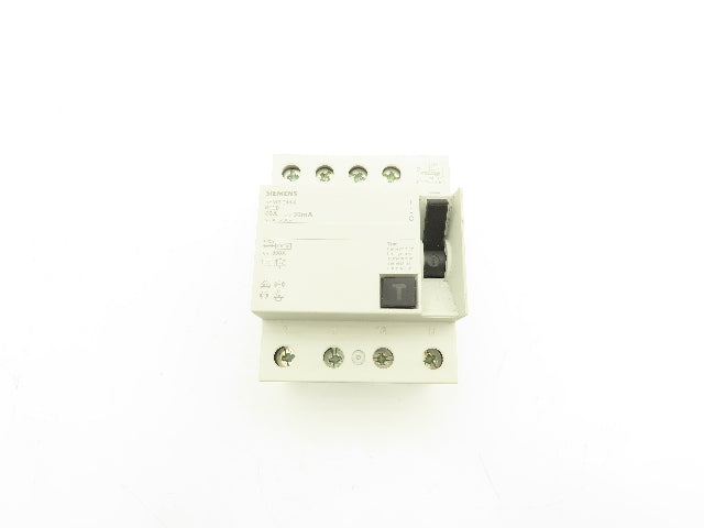 Siemens 5SM3344-6 Circuit Breaker 4 Pole 40 Amp RCCB 400V