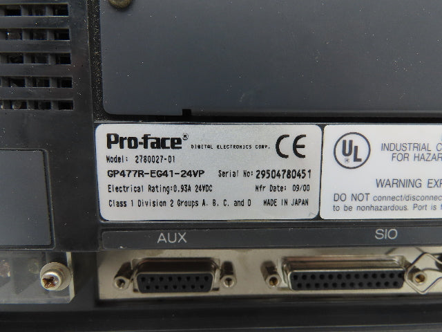 Pro-Face GP477R-EG41-24VP Digital HMI Operator Display Panel 24V