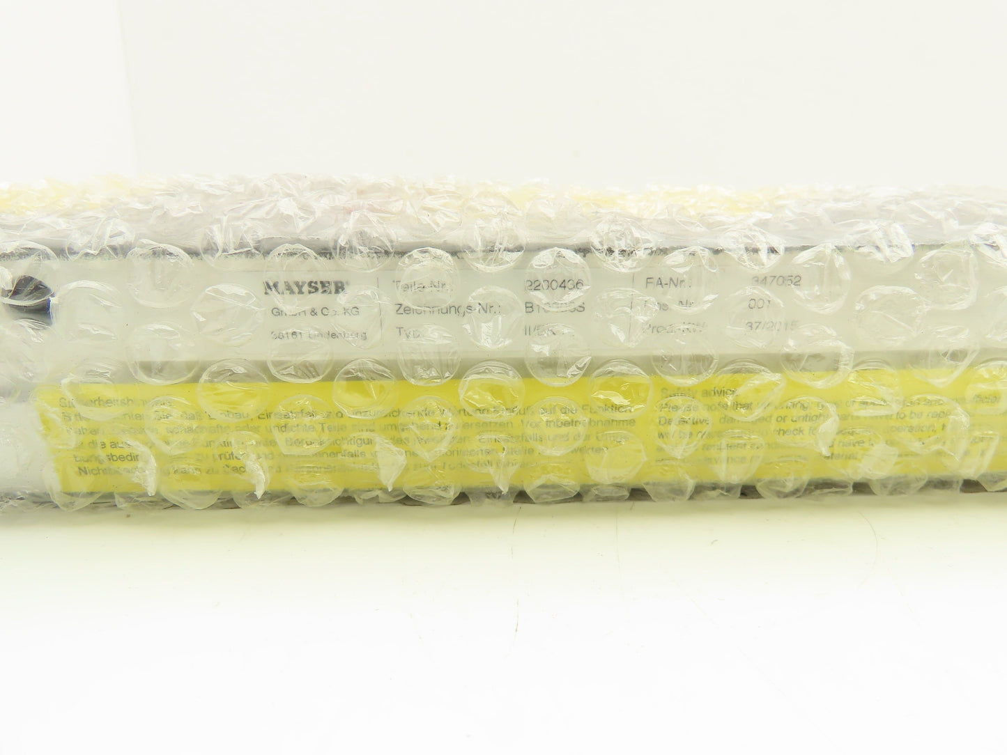 Mayser II/BK Black/Yellow Safety Edge Bumper Sensor 900mm Long