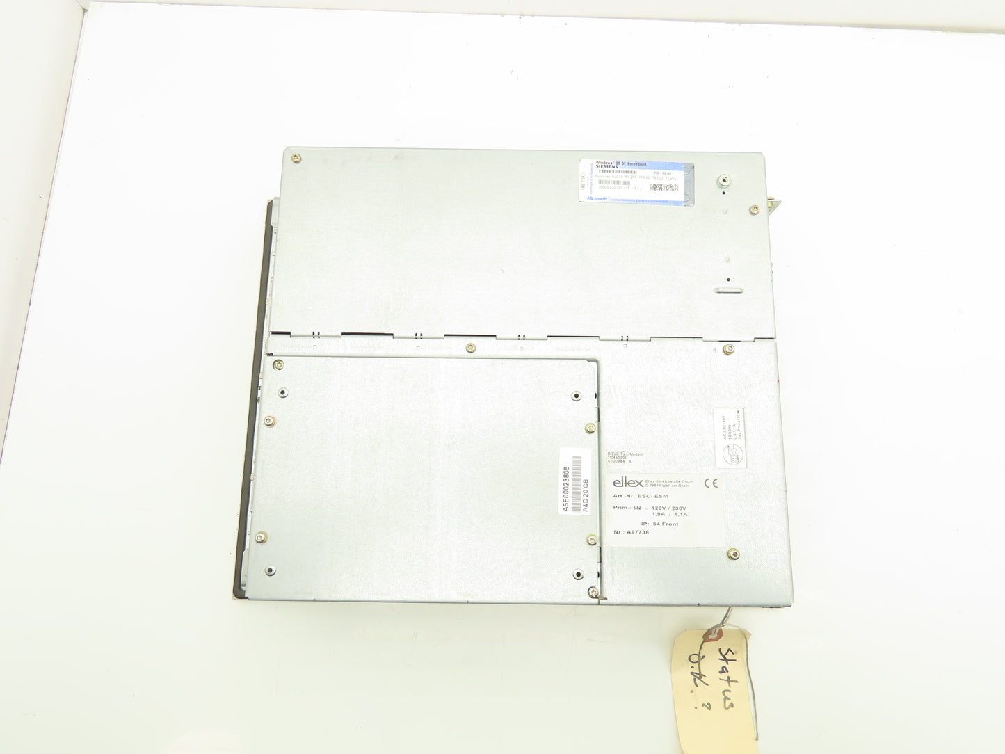Siemens Ellex 6AV7722-1AC00 HMI Simatic PC Panel Windows Embedded 120-230V 12"