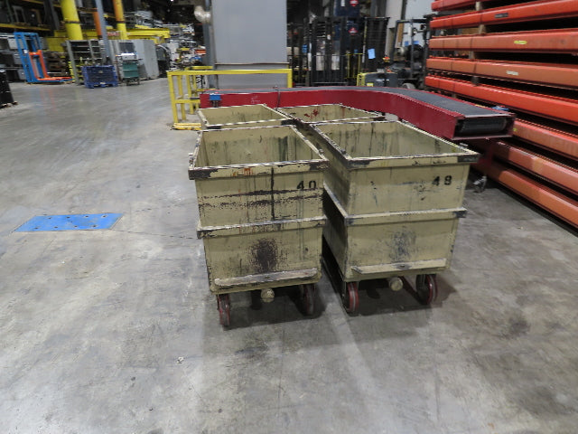 Portable Steel Hopper 1/2 Yard Tote Non-Tilt Towable Cart 36x24x27" Tan