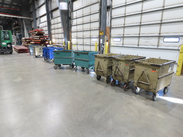Portable Steel Hopper 1/2 Yard Tote Non-Tilt Towable Cart 36x24x27" Tan