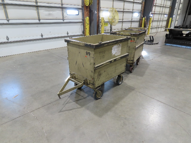 Portable Steel Hopper 1/2 Yard Tote Non-Tilt Towable Cart 36x24x27" Tan
