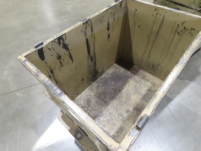 Portable Steel Hopper 1/2 Yard Tote Non-Tilt Towable Cart 36x24x27" Tan