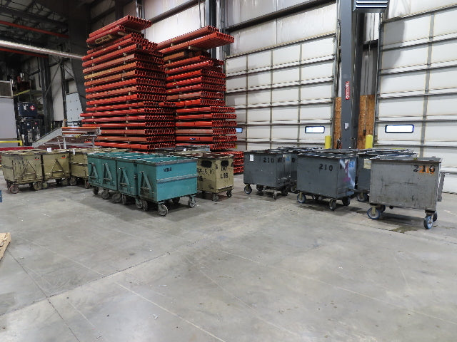 Portable Steel Hopper 1/2 Yard Tote Non-Tilt Towable Cart 36x24x27" Green