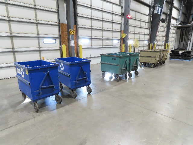 Portable Steel Hopper 1/2 Yard Tote Non-Tilt Towable Cart 36x24x27" Green
