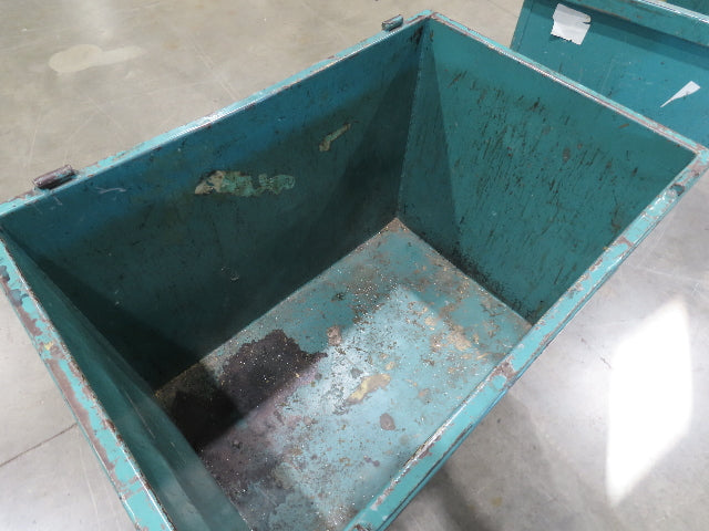 Portable Steel Hopper 1/2 Yard Tote Non-Tilt Towable Cart 36x24x27" Green