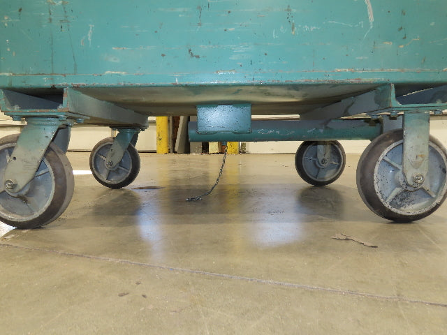 Portable Steel Hopper 1/2 Yard Tote Non-Tilt Towable Cart 36x24x27" Green