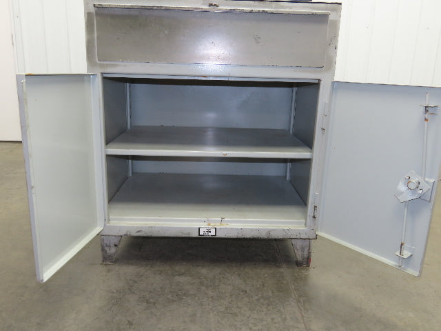 Strong Hold Extreme Duty 12 GA Shop Desk 1 Drawer Riser Shelf 36x28x54"