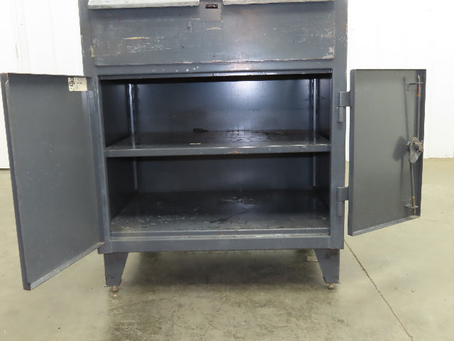 Strong Hold Extreme Duty 12 GA Shop Desk 1 Drawer Riser Shelf 36x28x54"