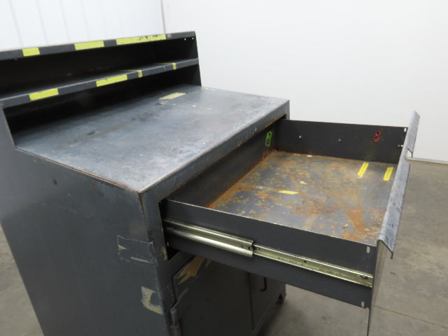Strong Hold Extreme Duty 12 GA Shop Desk 1 Drawer Riser Shelf 36x28x54"