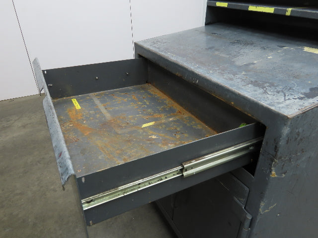 Strong Hold Extreme Duty 12 GA Shop Desk 1 Drawer Riser Shelf 36x28x54"