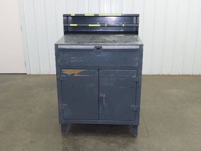 Strong Hold Extreme Duty 12 GA Shop Desk 1 Drawer Riser Shelf 36x28x54"