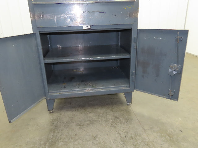 Strong Hold Extreme Duty 12 GA Shop Desk 1 Drawer Riser Shelf 36x28x54"