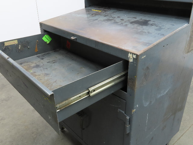 Strong Hold Extreme Duty 12 GA Shop Desk 1 Drawer Riser Shelf 36x28x54"