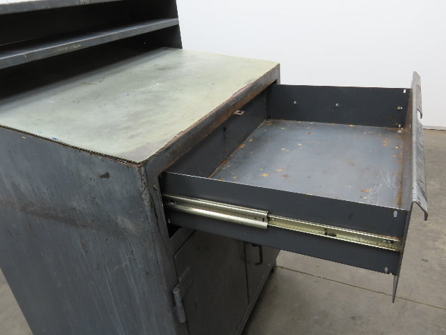 Strong Hold Extreme Duty 12 GA Shop Desk 1 Drawer Riser Shelf 36x28x54"