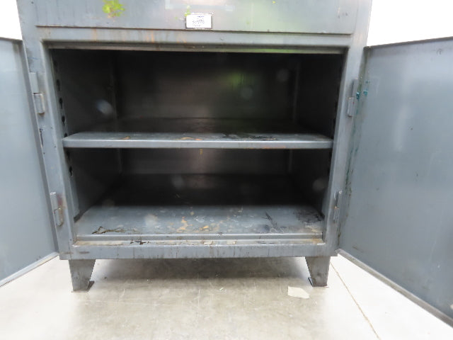 Strong Hold Extreme Duty 12 GA Shop Desk 1 Drawer Riser Shelf 36x28x54"
